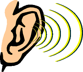 Ohr mit Schallwellen